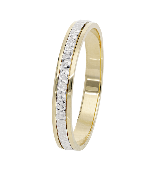 Argolla Línea Blanca Oro 14K