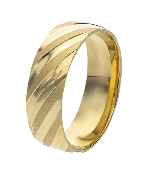 Argolla Diagonal Amarillo Oro 14K