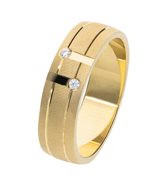 Argolla Amarillo con Zirconias Oro 14K