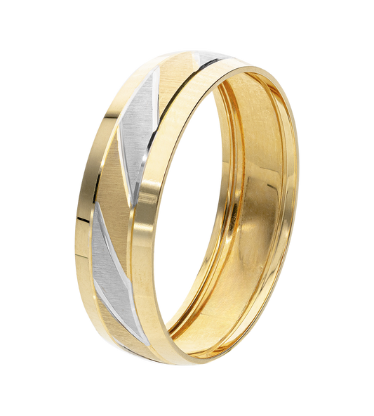 Argolla Diagonal Oro 14K  Amarillo