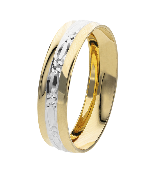 Argolla Oro Amarillo y Blanco 14K