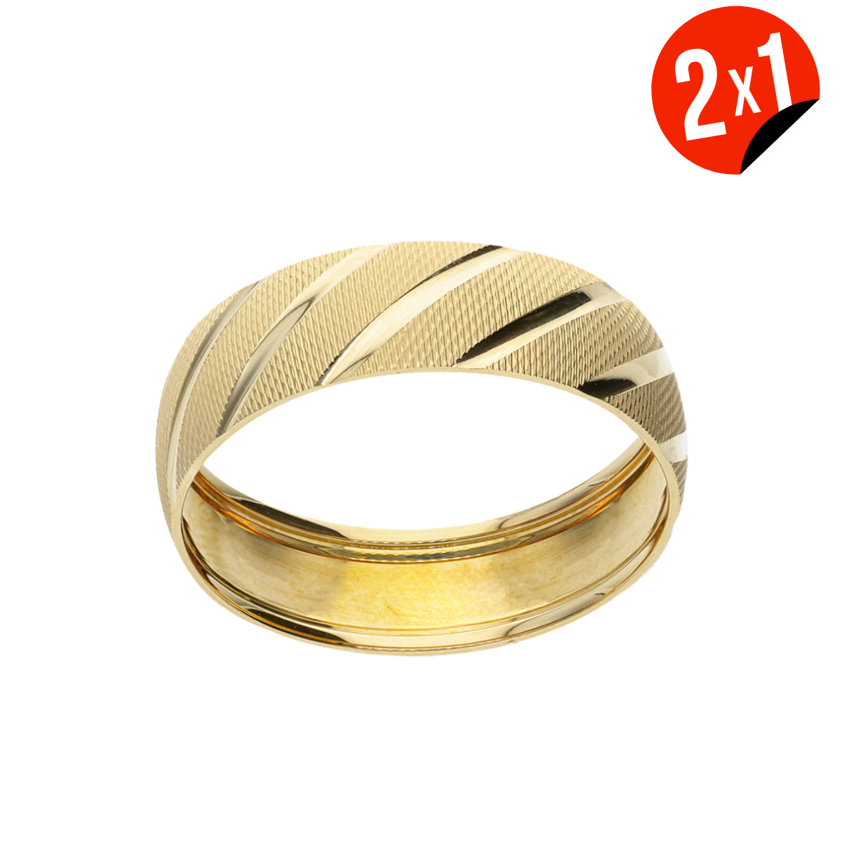 Argolla Diagonal Oro Amarillo 14K