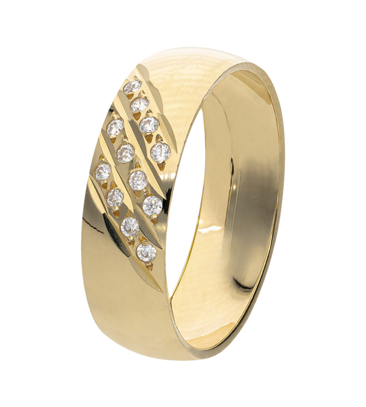 Argolla Amarillo Zirconias Oro 14K