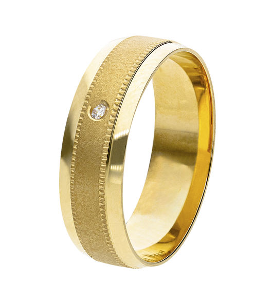 Argolla Oro Una Zirconia 14 K
