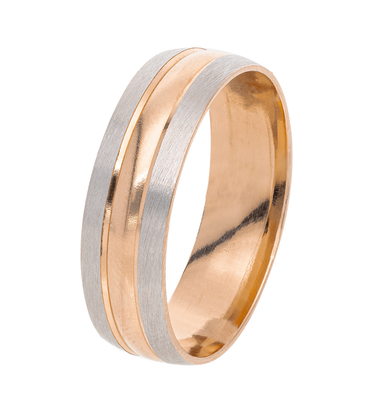 Argolla Oro Rosa Líneas 14K