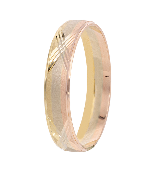 Argolla Tres Oros Diagonal 10K