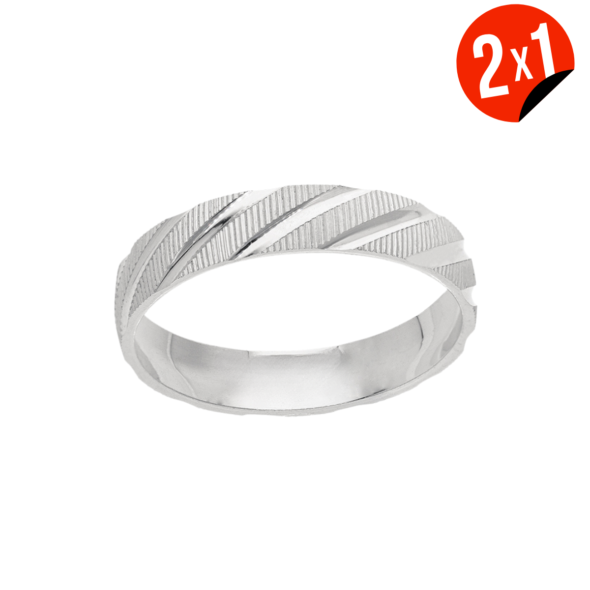 Argolla/Oro Blanco Diagonal