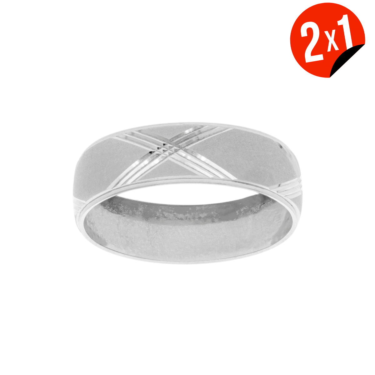 Argolla Rombo Arenado Oro 14K