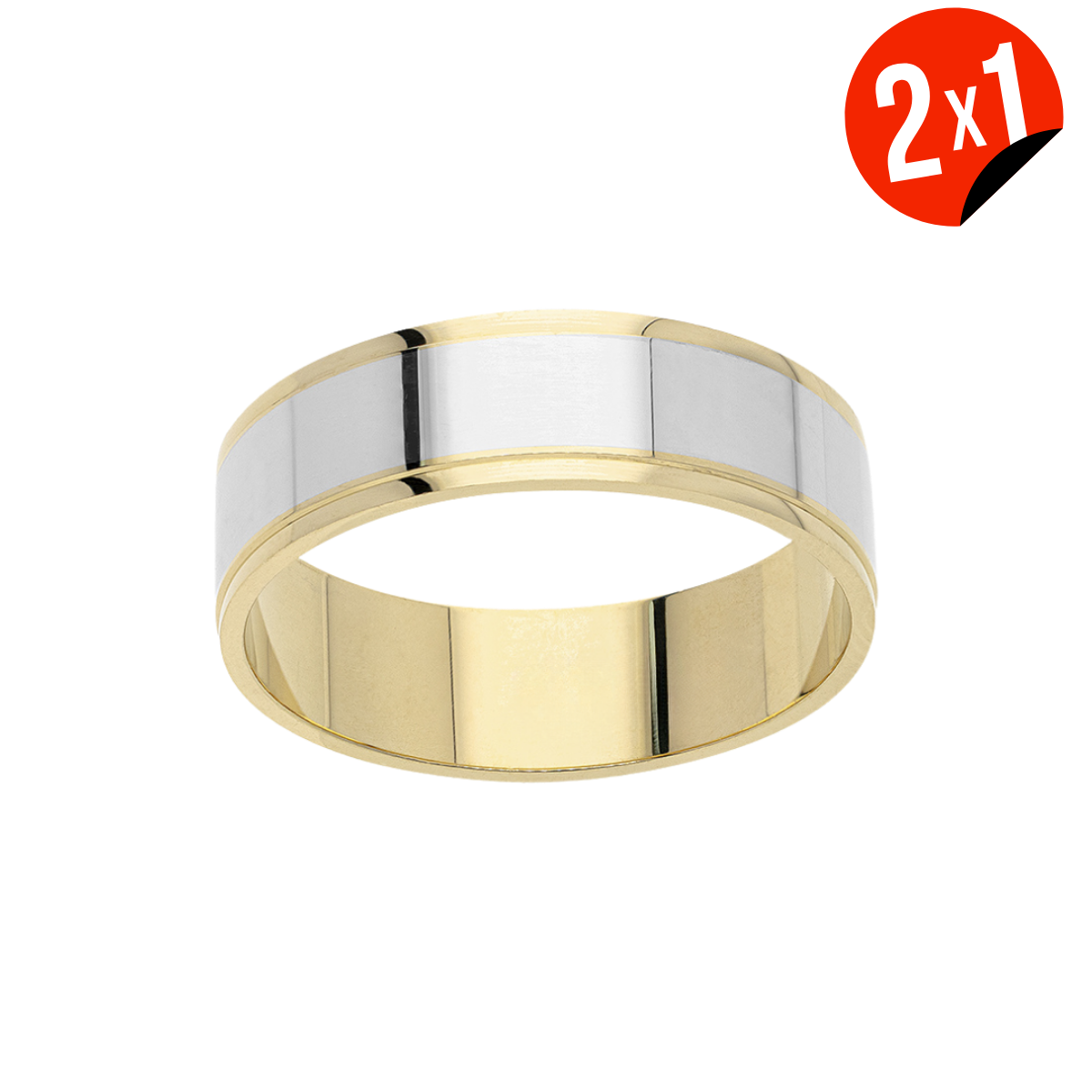 Argolla Línea Blanca Oro 14K