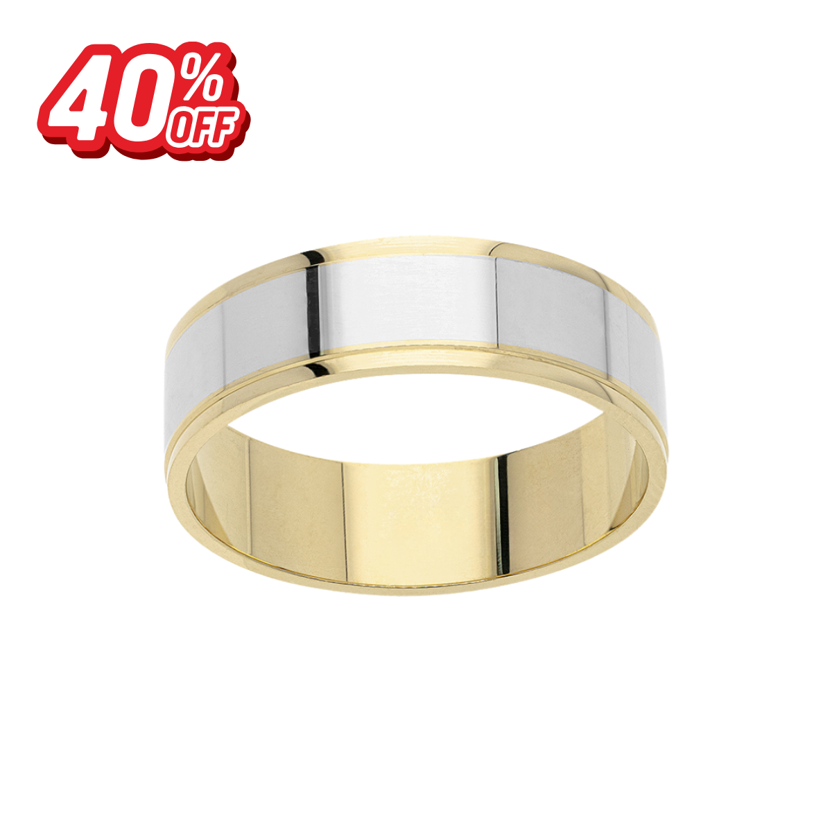Argolla Línea Blanca Oro 14K