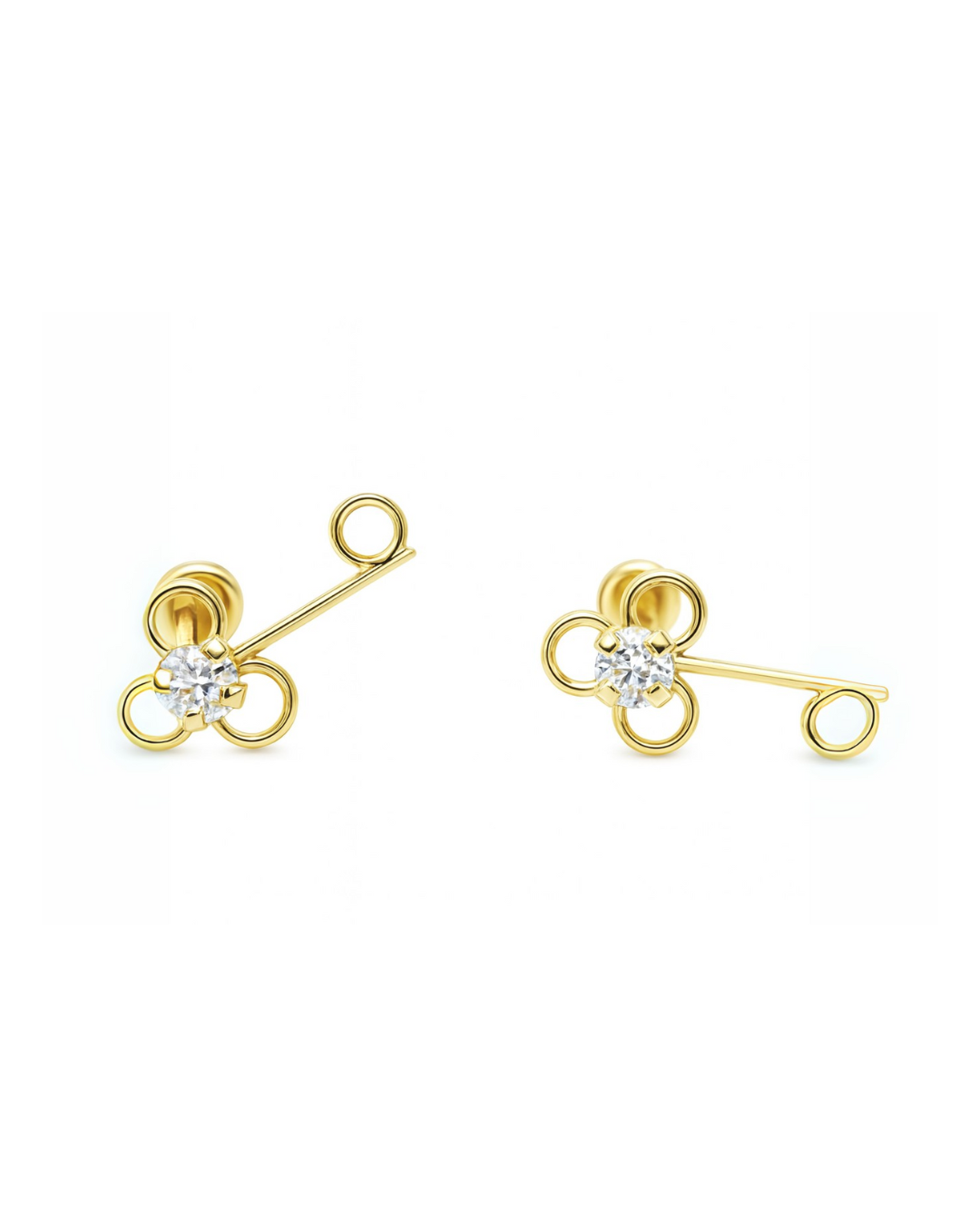 Broqueles de Llave con Zirconia