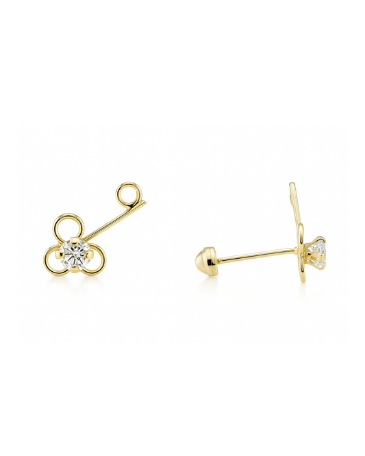Broqueles de Llave con Zirconia