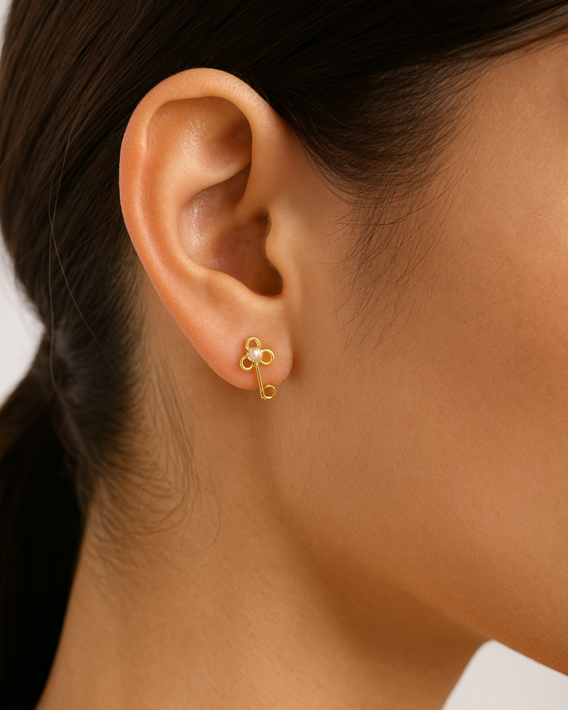 Broqueles de Llave con Zirconia