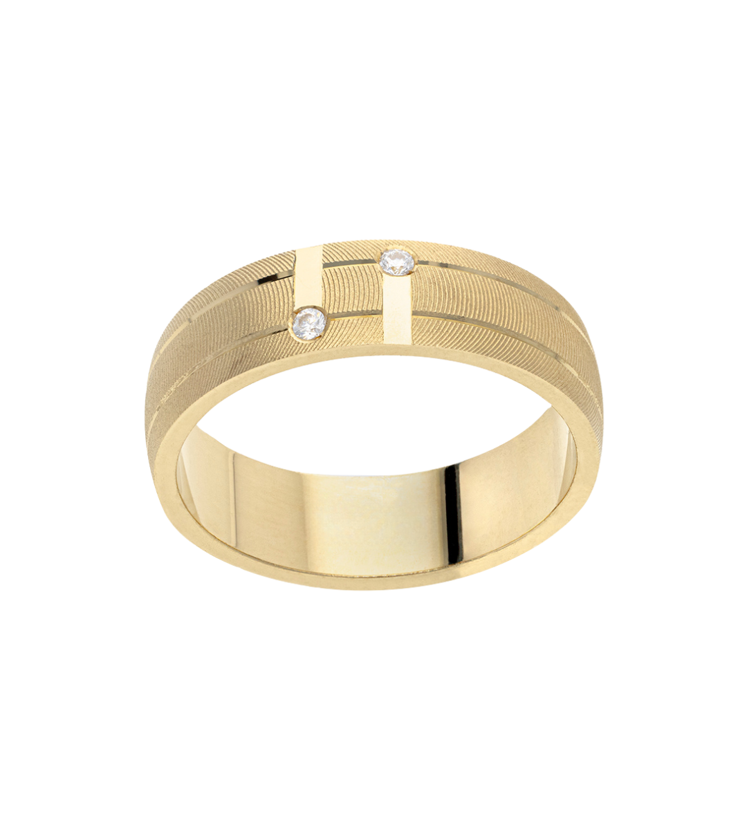 Argolla Oro Amarillo con Zirconias