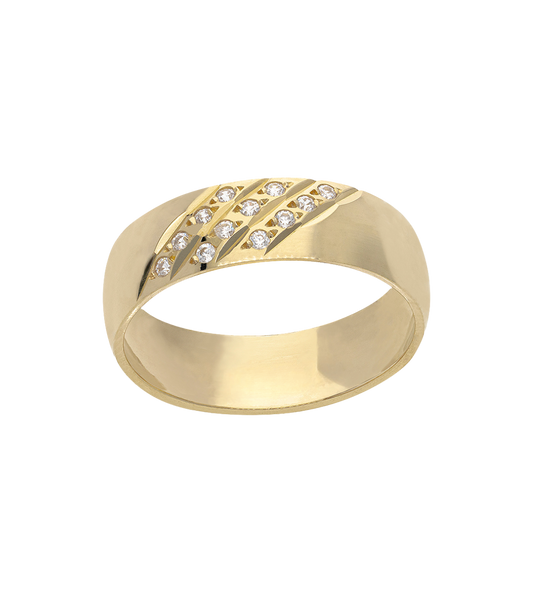 Argolla Oro Amarillo Zirconias