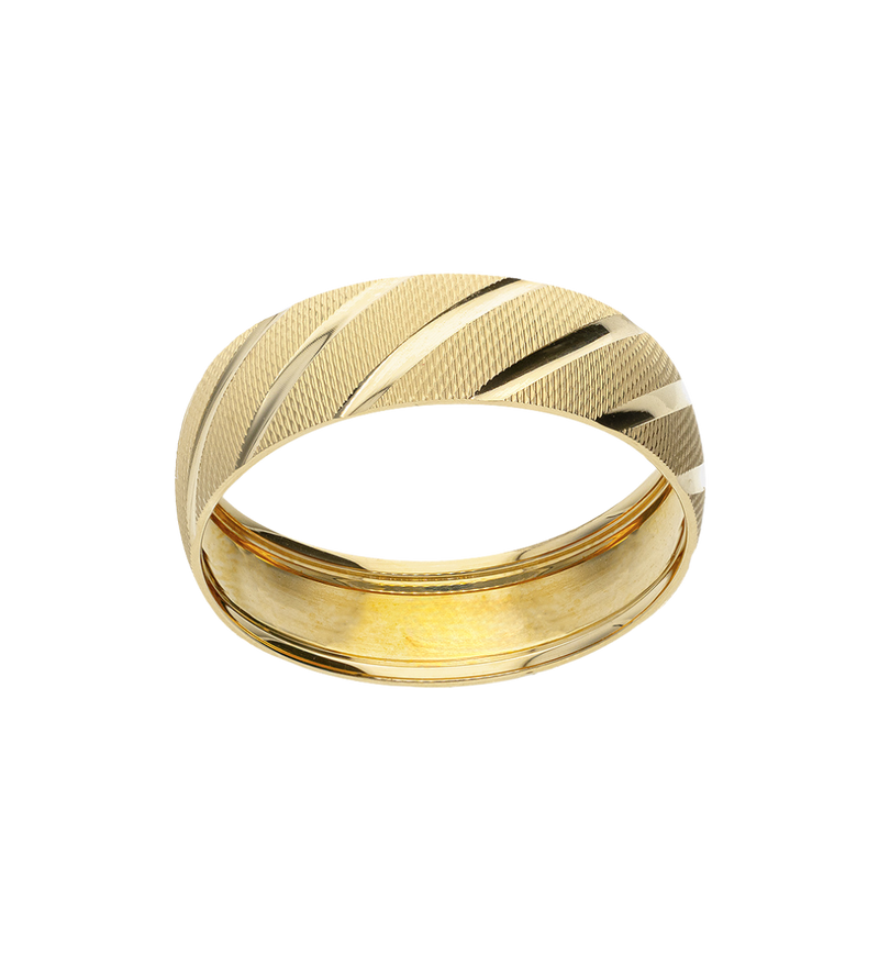 Argolla Diagonal Oro Amarillo 14K
