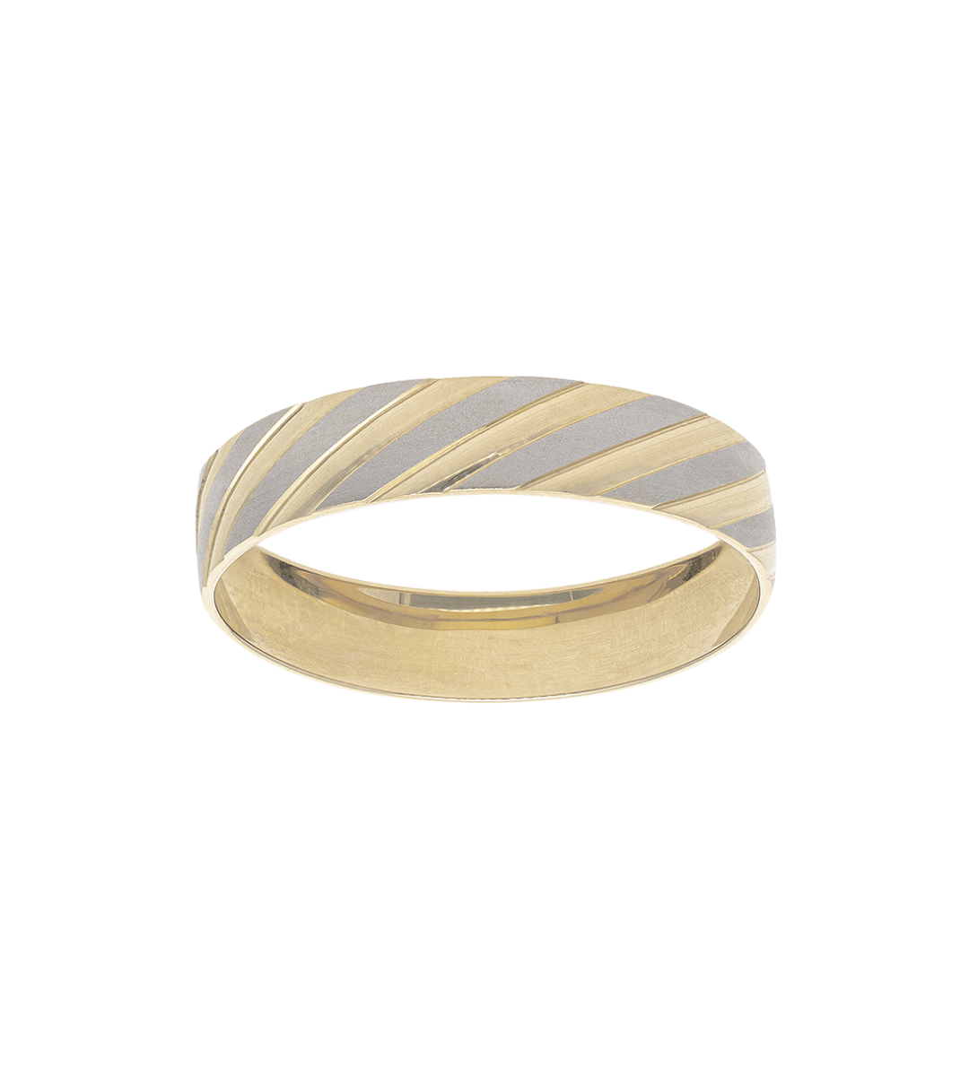 Argolla Diagonal Oro Blanca