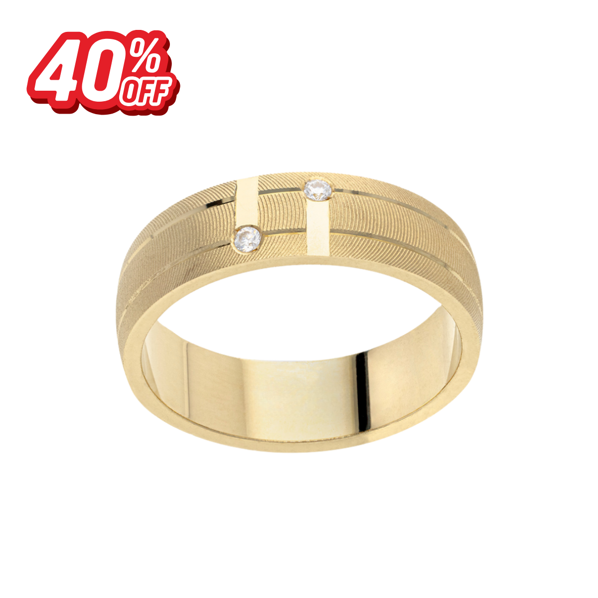 Argolla Amarillo con Zirconias Oro 14K
