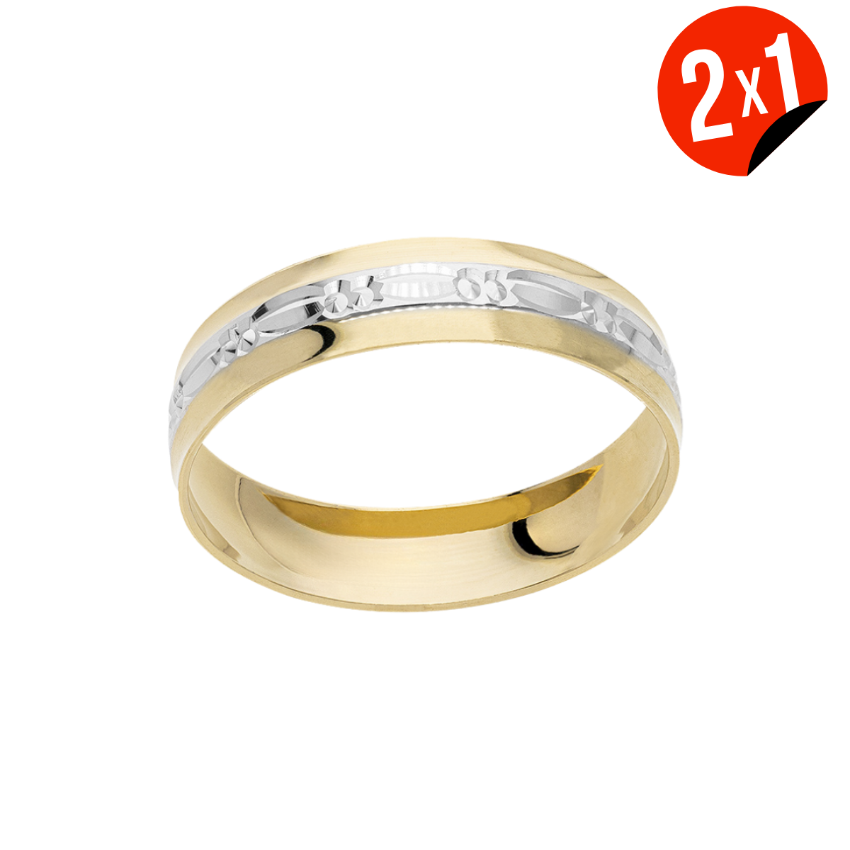 Argolla Oro Amarillo y Blanco 14K