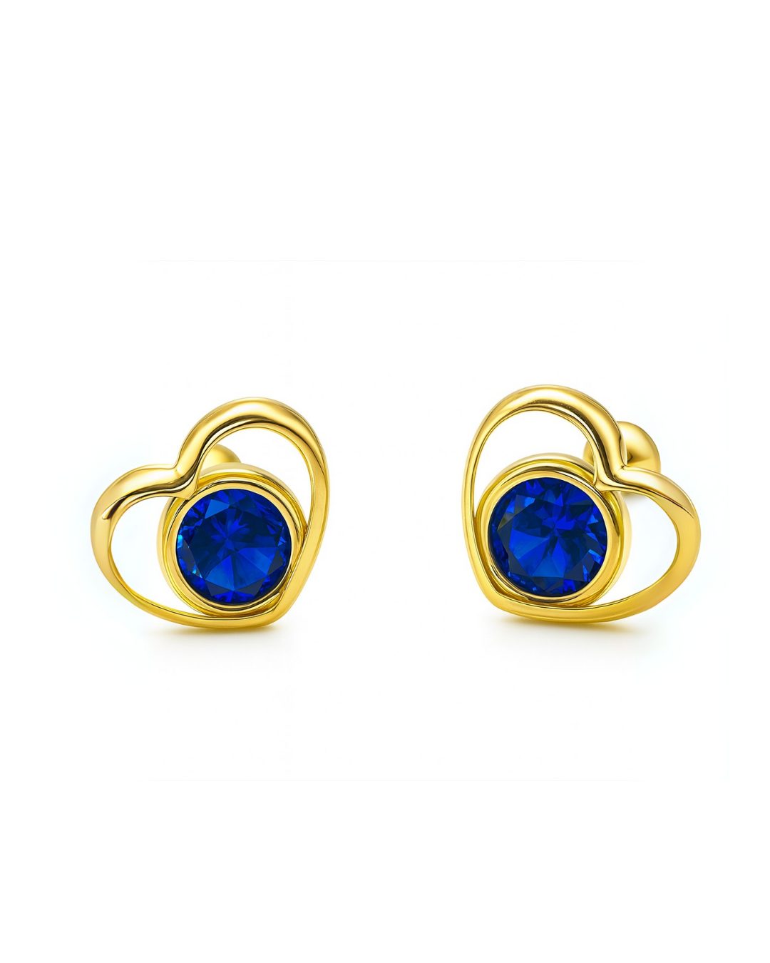 Broqueles de Corazón con Zirconia
