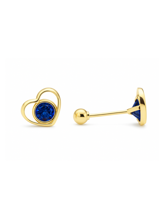 Broqueles de Corazón con Zirconia