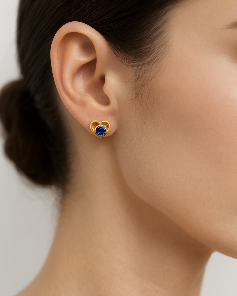 Broqueles de Corazón con Zirconia