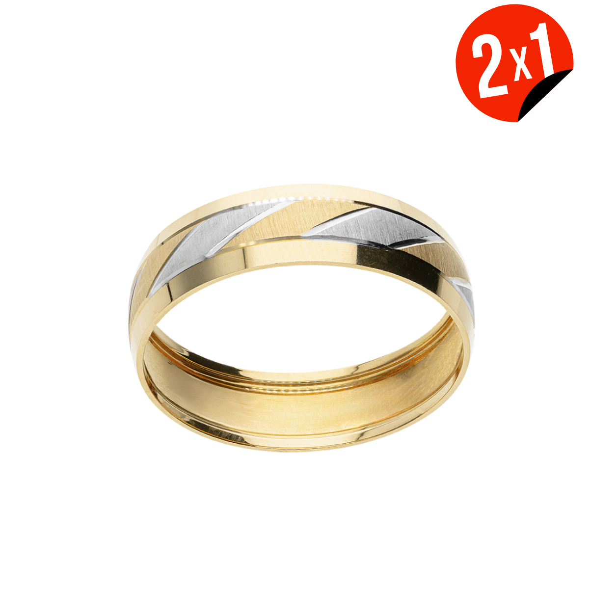 Argolla Diagonal Oro 14K  Amarillo