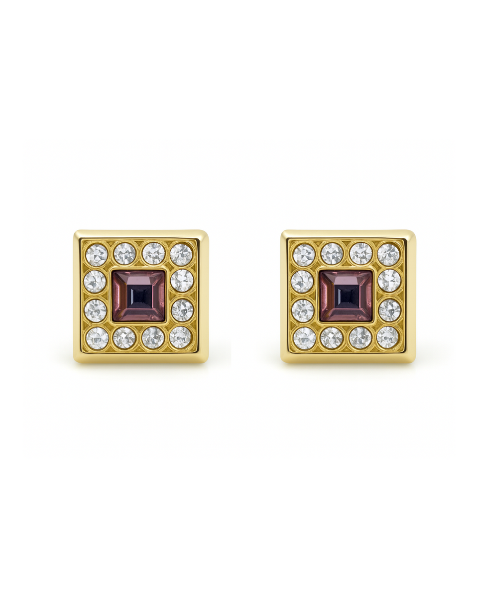 Broqueles Cuadrados con Zirconia