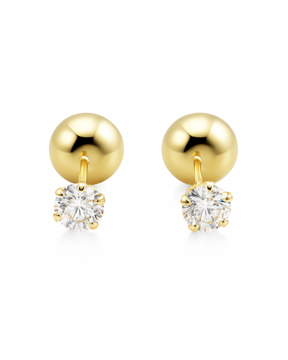 Broqueles Dobles con Zirconias