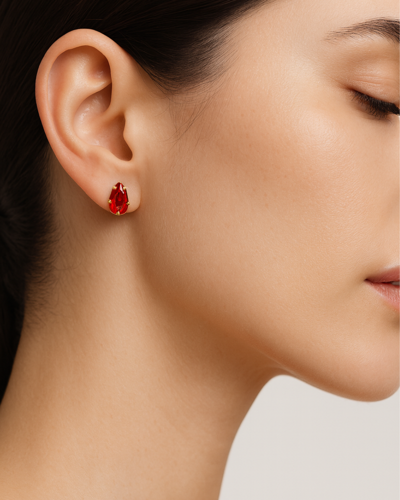 Broqueles de Pera con Zirconia