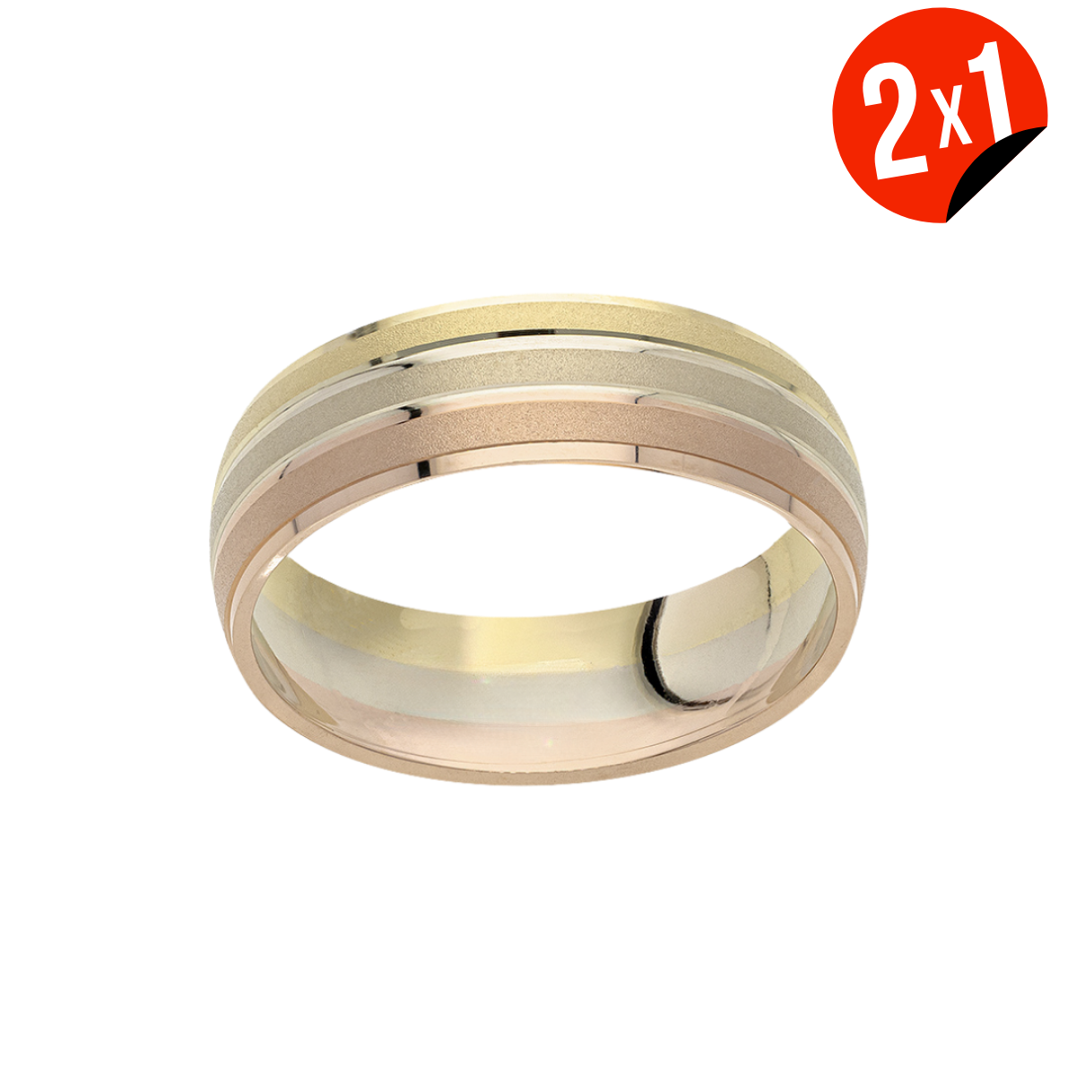 Argolla Tres Arenado Oro 10K