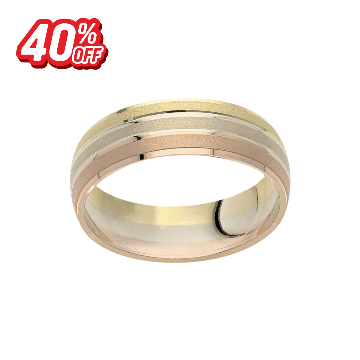 Argolla Tres Arenado Oro 10K