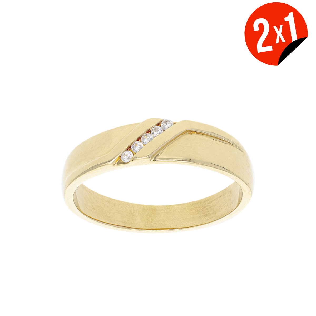 Argolla Zirconia Oro 14K