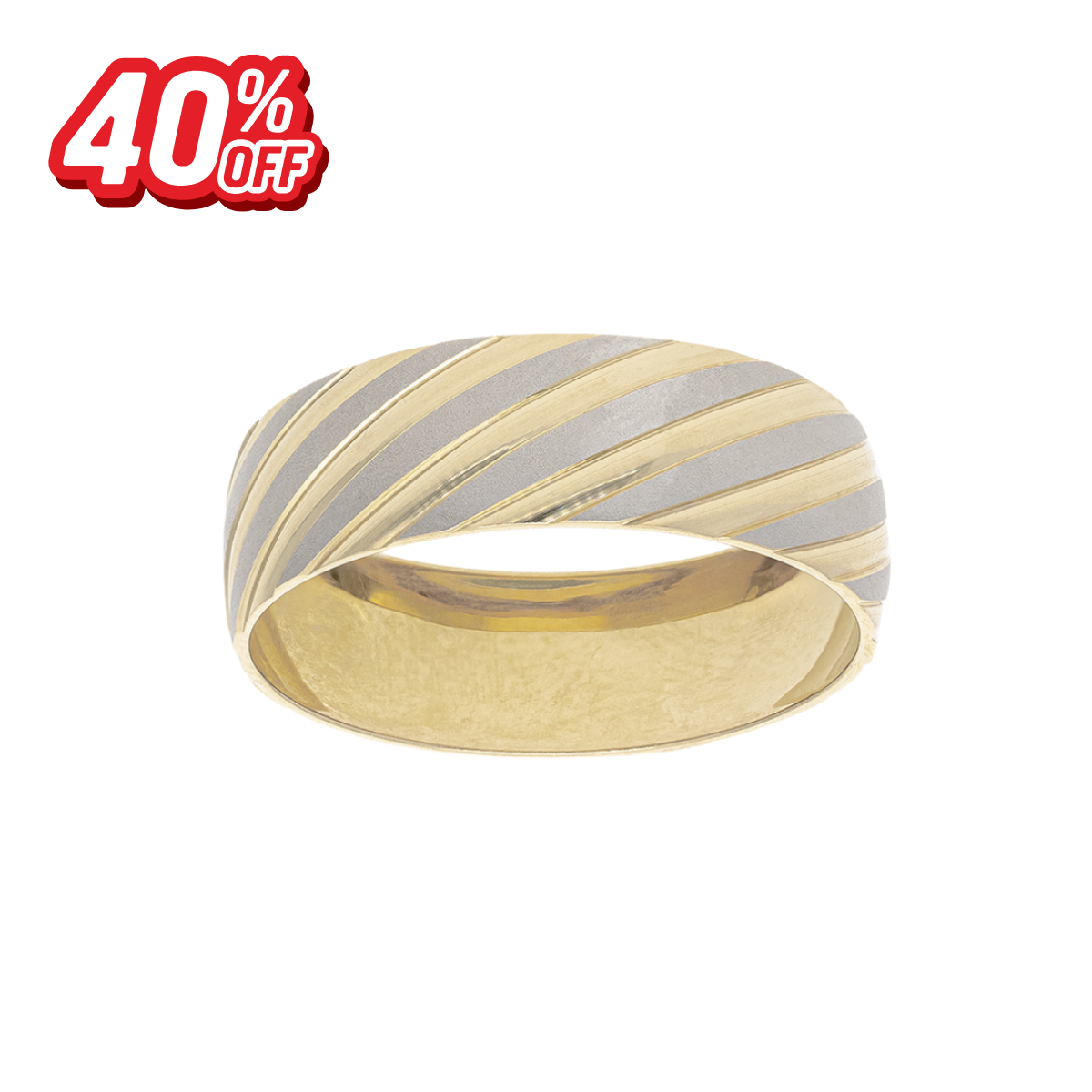 Argolla Oro Amarillo y Blanco