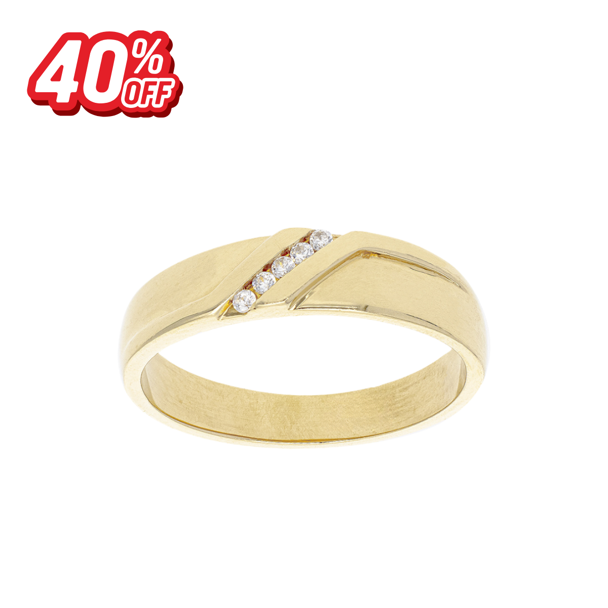 Argolla Zirconia Oro 14K