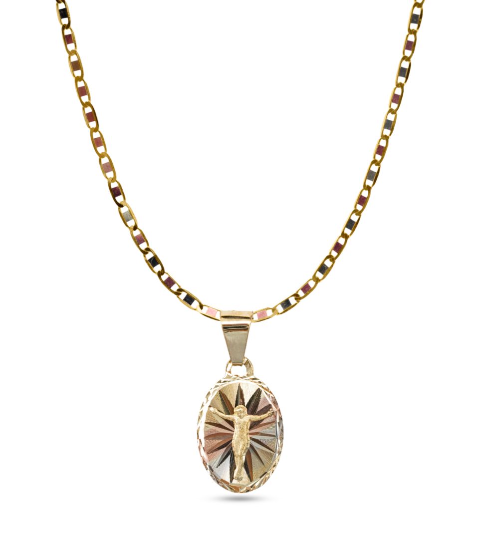 Cadena y Medalla Chica Cristo 14k