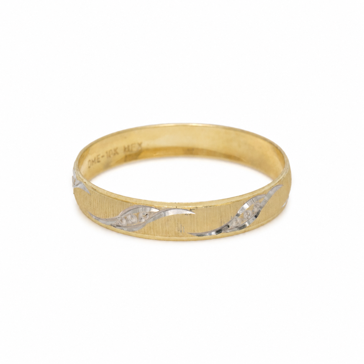 Argolla De Matrimonio Oro Amarillo y Blanco 10k 4mm