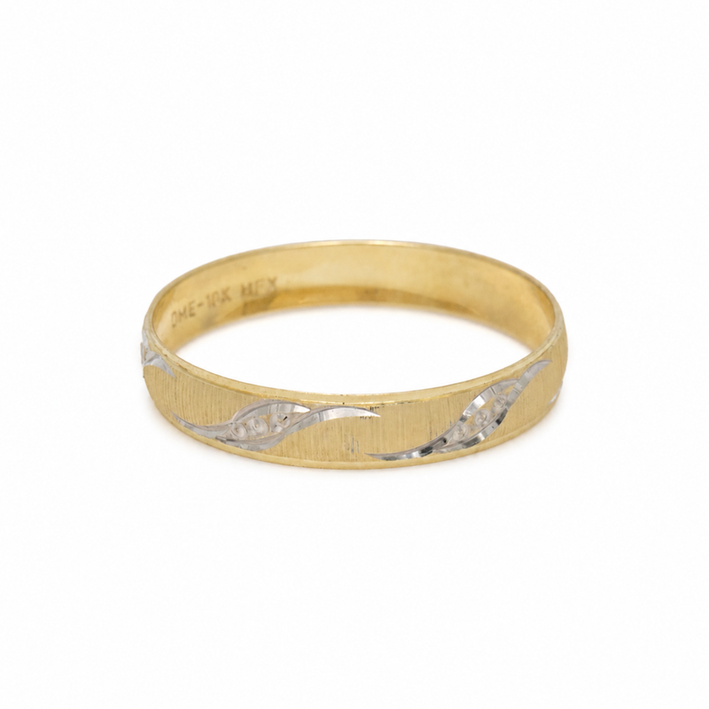 Argolla De Matrimonio Oro Amarillo y Blanco 10k 4mm