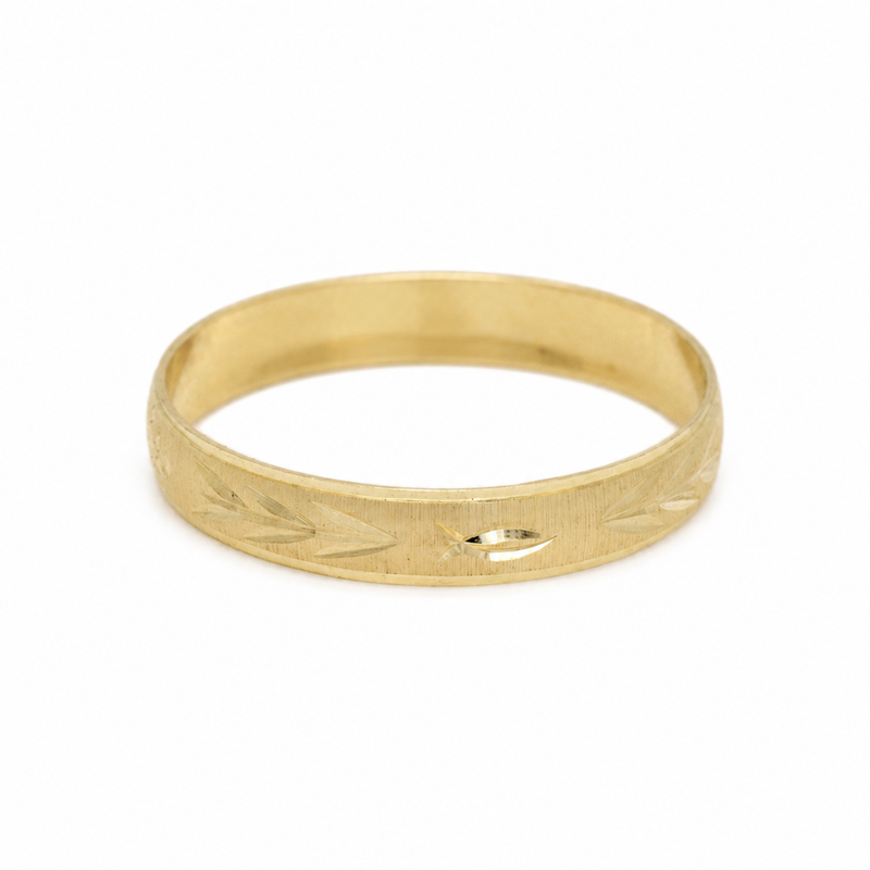 Argolla De Matrimonio Oro Amarillo 10k 4mm Abundancia