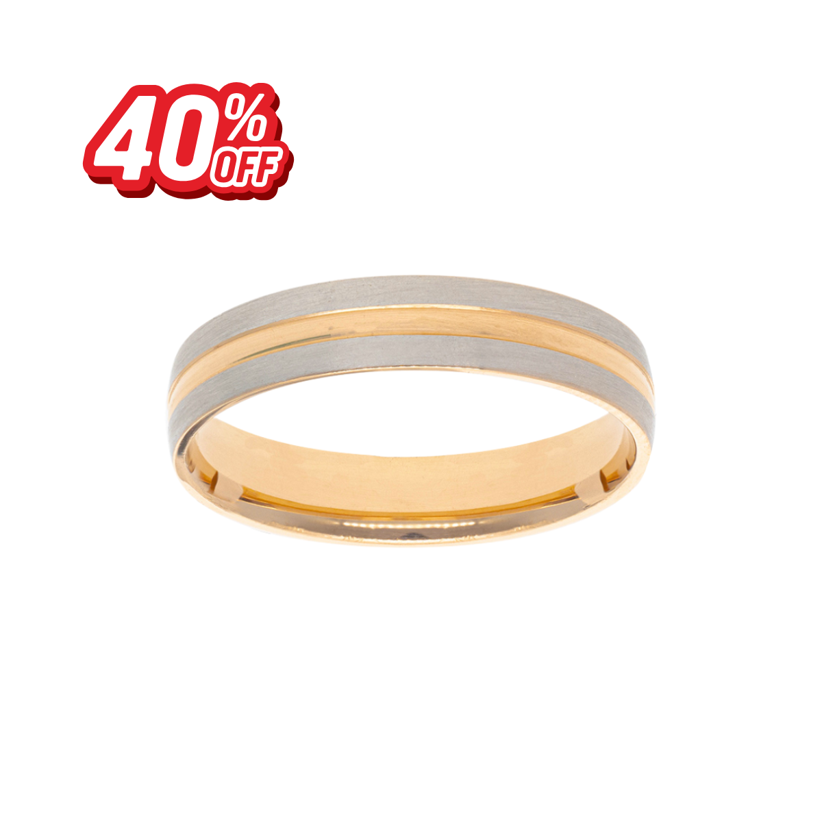Argolla Oro Rosa Líneas 14K