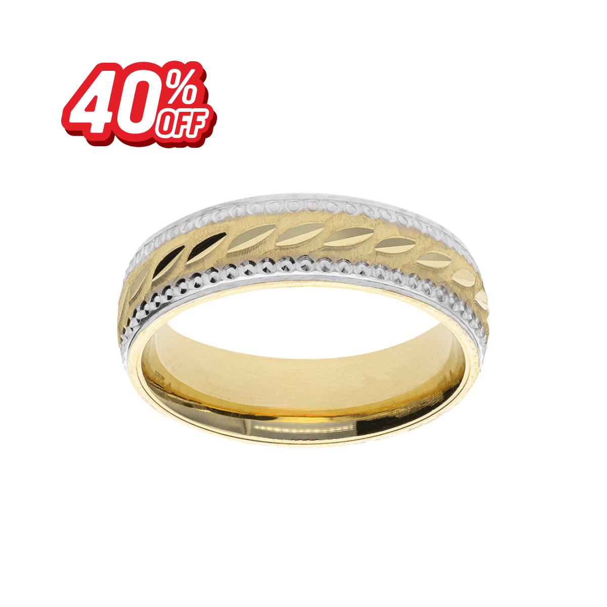 Argolla Oro Amarillo y Blanco