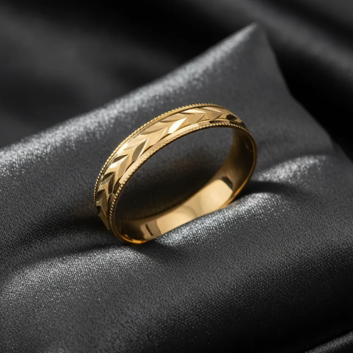Argolla De Matrimonio Oro Amarillo 10k 4mm Flechas