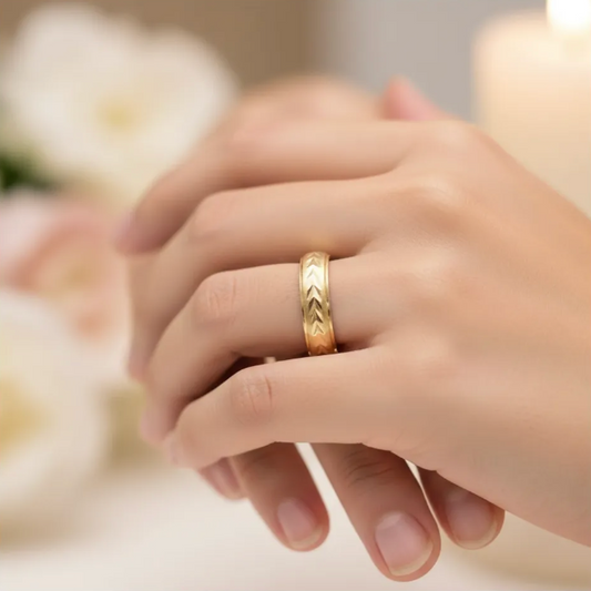 Argolla De Matrimonio Oro Amarillo 10k 6mm Flechas