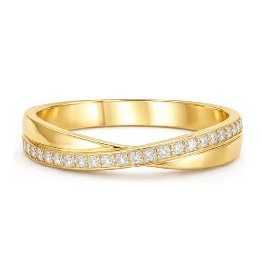 Argolla De Matrimonio Zirconia Plata 950 Con Chapa De Oro