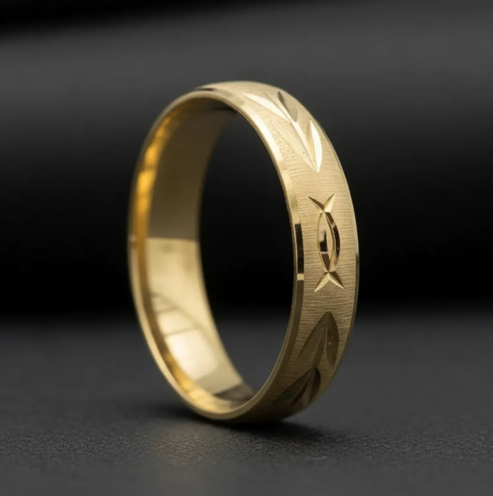 Argolla De Matrimonio Oro Amarillo 10k 4mm Abundancia