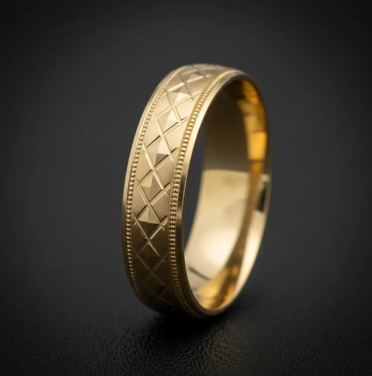 Argolla De Matrimonio Oro Amarillo 10k 4mm Rombo