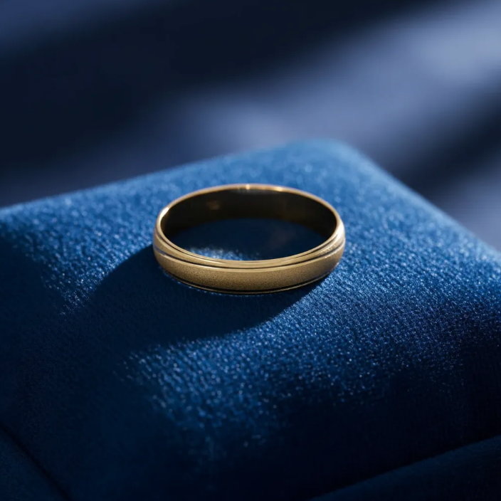 Argolla De Matrimonio Oro Amarillo 10k 4mm Arenado