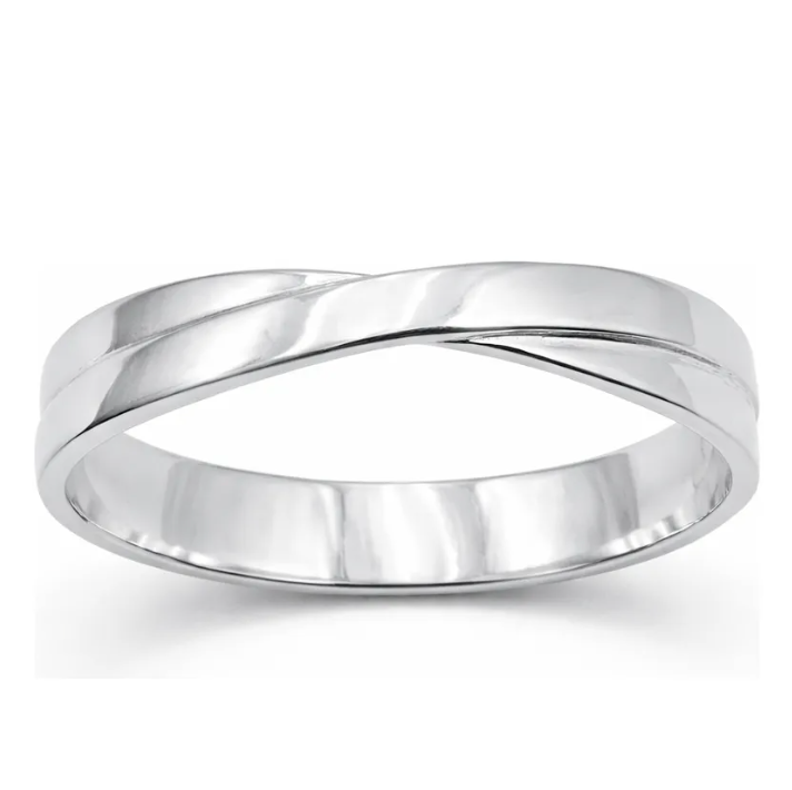 Argolla De Matrimonio Moño Lisa Plata 950