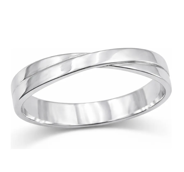 Argolla De Matrimonio Moño Lisa Plata 950