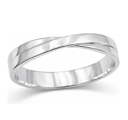 Argolla De Matrimonio Moño Lisa Plata 950
